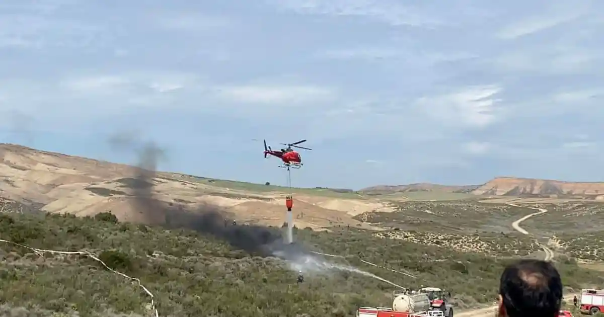 simulacro de incendio en Bardenas