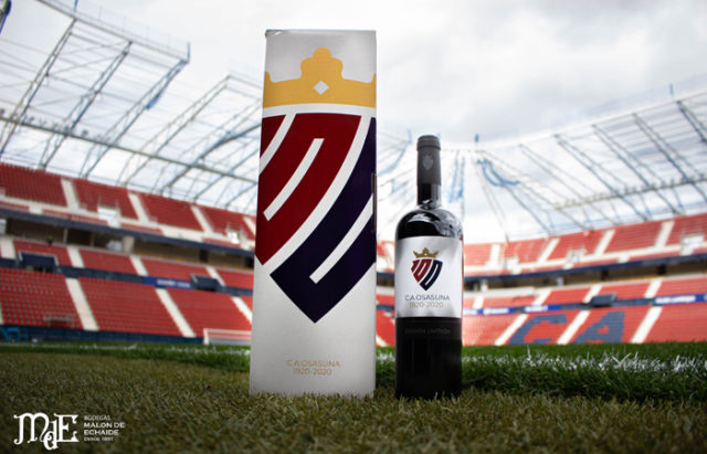 La botella de Malón de Echaide para celebrar el centenario de Osasuna