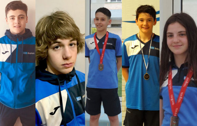 Los nadadores de la SDR Arenas Gonzalo Calvo, Marcos Álvarez, Jaime Escribano, Raúl Ochoa y Lucía Esquitino representarán a Navarra en el Campeonato de España de Natación por selecciones autonómicas