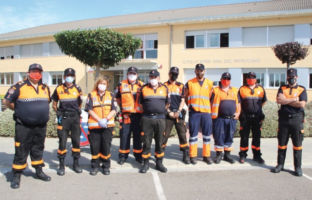 Miembros de Protección Civil desplazados a Milagro con motivo de la visita real