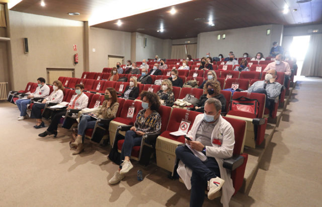 Presentación del Proyecto de Atención Integrada Social y Sanitaria, en el salón de actos del Hospital de Tudela