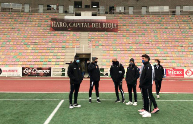 El Tudelano a su llegada al campo del Haro