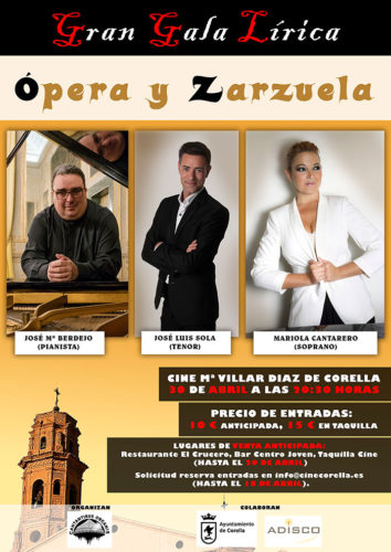 Cartel Gran Gala Lírica de Corella