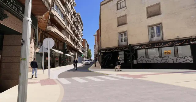 Recreación de la obra en la calle San Marcial de Tudela